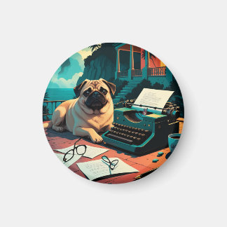 Pug Hond meneer vintage Magneet