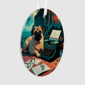 Pug Hond meneer vintage Ornament (voorkant)