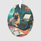 Pug Hond meneer vintage Ornament (voorkant)