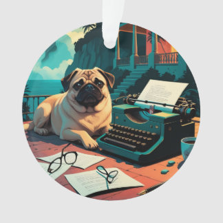Pug Hond meneer vintage Ornament