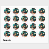 Pug Hond meneer vintage Ronde Sticker (Vel)