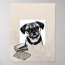 Pug Hond met Bril Print 