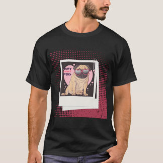 Pug hond met bril t-shirt