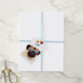 Pug-hond met harten Valentijnsdag  Cadeaulabel (Met Touw)