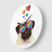 Pug-hond met harten Valentijnsdag Grote Klok (Hoek)