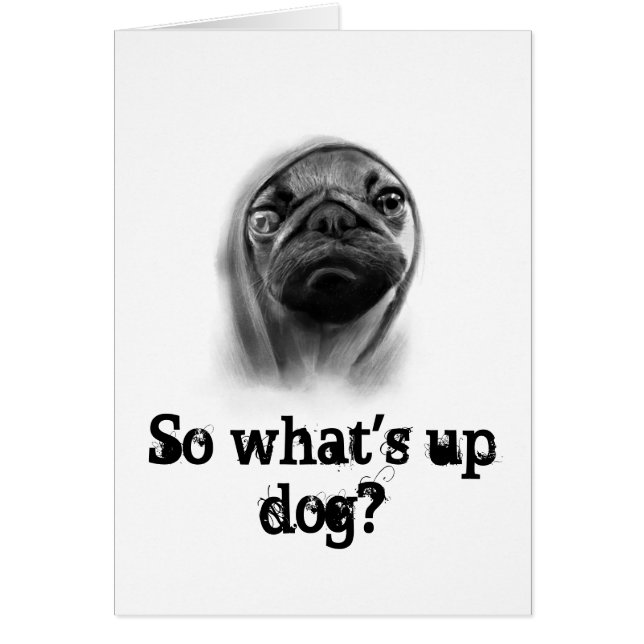 Pug hond met hoodie (Voorkant)