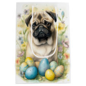 Pug Hond met Paaseieren Vakantie Medium Cadeauzakje (Achterkant)