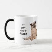 Pug Hond Mijn Beste Vriend Aangepaste Naam Koffie Magische Mok (Links)