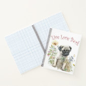 Pug Hond Moeder Bloem Notitieboek (Binnen)