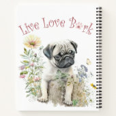 Pug Hond Moeder Bloem Notitieboek (Achterkant)
