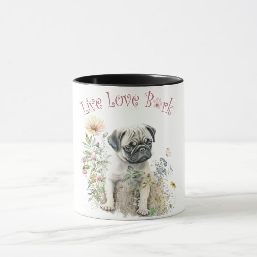 Pug Hond Moeder Bloemstuk Mok (Midden)