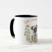 Pug Hond Moeder Bloemstuk Mok (Voorkant links)