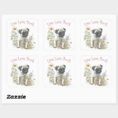 Pug Hond Moeder Bloemstuk Vierkante Sticker (Vel)