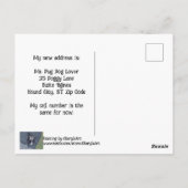 Pug Hond Nieuw Adres Postkaarten (Achterkant)