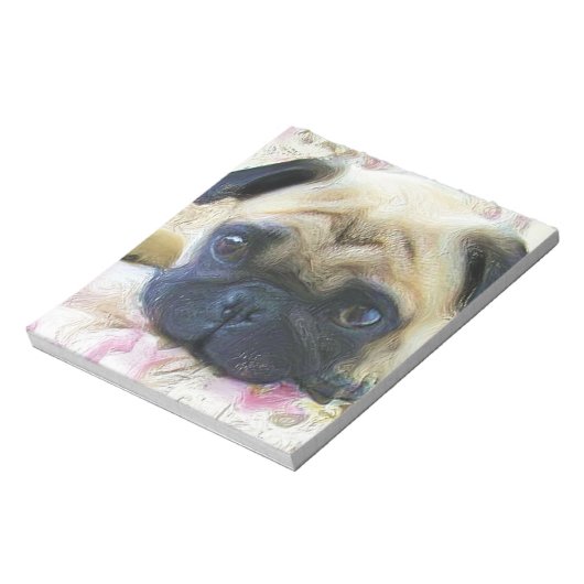 Pug hond notitieblok (Linkerzijde)