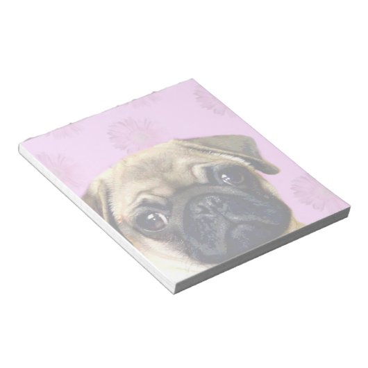 Pug hond notitieblok (Schuin)