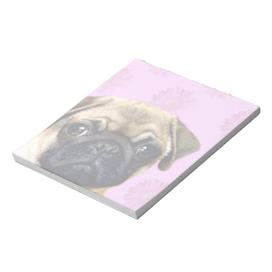 Pug hond notitieblok (Linkerzijde)