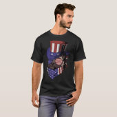 pug hond oom sam hoed, hond oom sam hoed, koele ho t-shirt (Voorkant volledig)