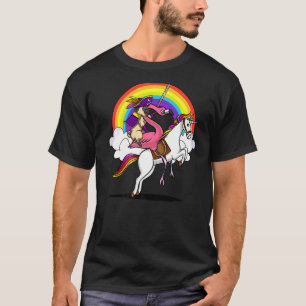 Pug Hond Piraat Flamingo Vogel Ridder Eenhoorn Mag T-shirt