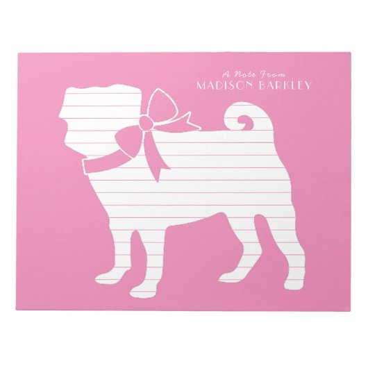 Pug Hond Puppy Notitieblok (Voorkant)