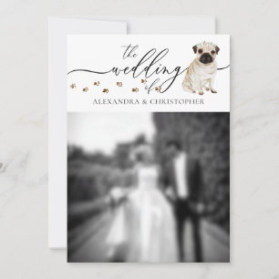 Pug hond puppy trouwfoto kaart