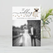 Pug hond puppy trouwfoto kaart (Staand voorkant)