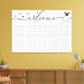 pug hond puppy Welkom Zittafel Nummers Canvas Afdruk (Insitu (Woonkamer))