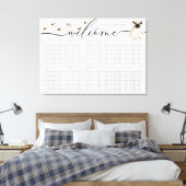 pug hond puppy Welkom Zittafel Nummers Canvas Afdruk (Insitu (Slaapkamer))
