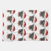 Pug Hond Ras Kerst Sterren Theedoek (Horizontaal)