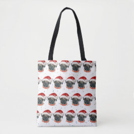 Pug Hond Ras Kerst Sterren Tote Bag