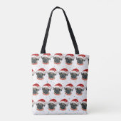 Pug Hond Ras Kerst Sterren Tote Bag (Achterkant)
