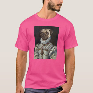 Pug Hond Renaissance Huisdier Portret Middeleeuwse T-shirt