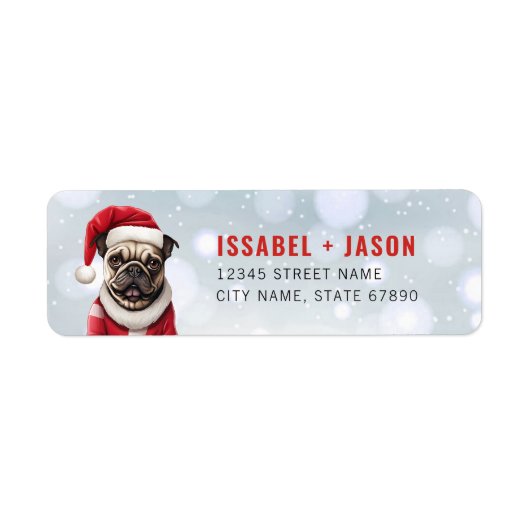 Pug Hond Retouradres Labels (Voorkant)