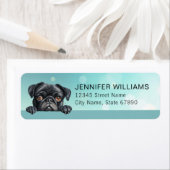Pug-hond retouradreslabels etiket (Insitu)