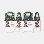 Pug Hond Retro Schattig Kerstmis Bedankdoosjes (Uitgevouwen)