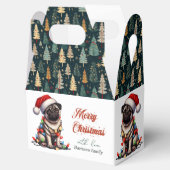 Pug Hond Retro Schattig Kerstmis Bedankdoosjes (Geopend)