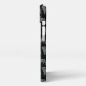 Pug Hond Schattig Silhouet Raster Zwart iPhone Hoesje (Linkerkant)