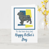 Pug Hond Silhouet Driekleur Vaderdag Kaart (Gele Bloem)