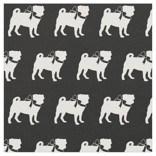 Pug Hond Silhouet Huisdier Stof (Close Up)