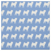 Pug Hond Silhouet Lichtblauw Stof (Swatch)
