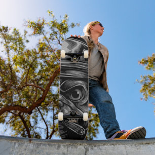 Pug Hond Soldaat Monochroom Grafisch Skateboard