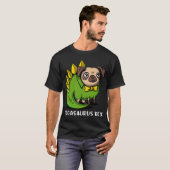 Pug Hond T-Rex Dinosaur Pugasaurus T-shirt (Voorkant volledig)