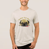 Pug Hond T-shirt Grappig met aangepaste tekst (Voorkant)