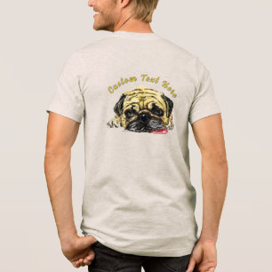 Pug Hond T-shirt Grappig met aangepaste tekst