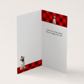 Pug Hond Vakantie Rood Buffalo Plaid Kerstmis Kaart (Binnen)