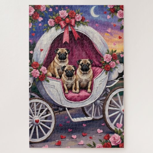 Pug Hond Valentijnsdag Legpuzzel (Verticaal)