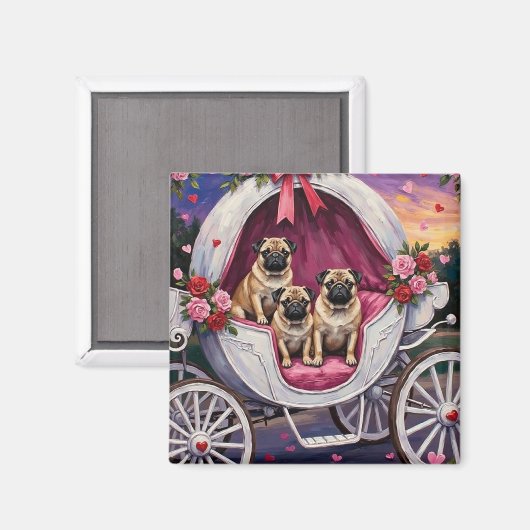 Pug Hond Valentijnsdag Magneet (Voorkant / Achterkant)