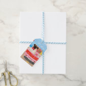 Pug Hond Valentijnsdag Vrachtwagen Hartjes Cadeaulabel (Met Touw)