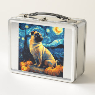 Pug hond van gogh sterren nacht halloween Grappige