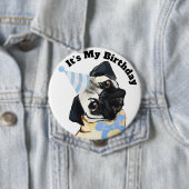 Pug Hond Verjaardag Knop Ronde Button 4,0 Cm (In situ)